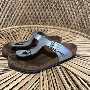 Birkenstock Metallic Silver Sandals